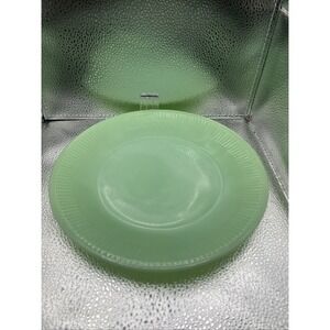 VINTAGE 1950's JANE RAY JADEITE FIREKING 9" RIBBED DINNER PLATE